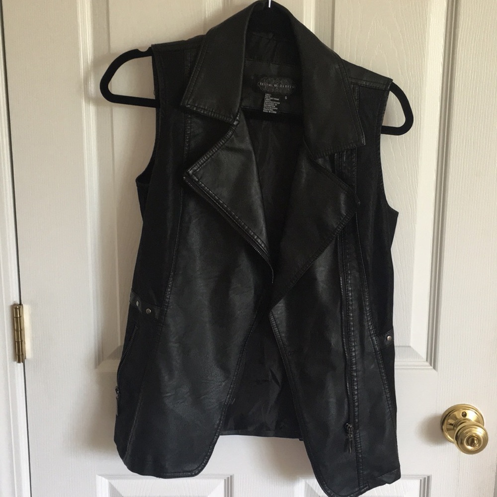 Faux Leather Suede Moto Biker Vest